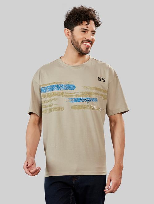 grey cotton blend printed t-shirt - 20853760 - Very Small Image - 1