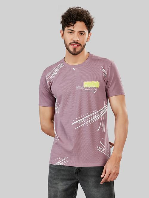 purple polyester front print tshirt - 20853764 - Very Small Image - 1