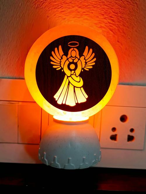 global aroma angel himalayan rock salt crafted pluggy lamp for positive energy,ideal for home decor - 20853867 - Very Small Image - 1