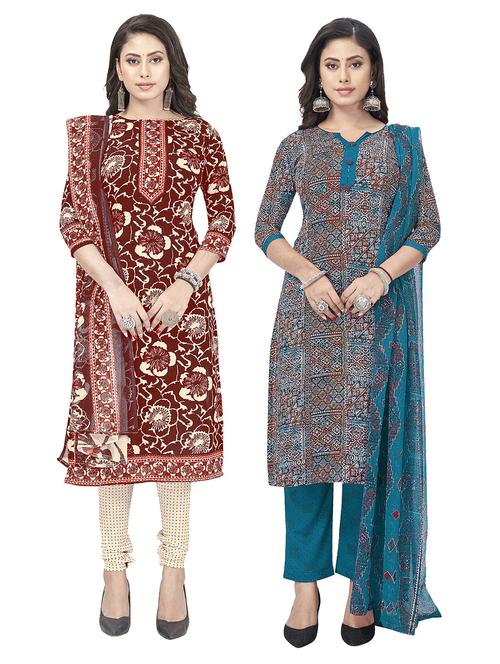 pack of 2 unstitched suit set - 20854615 - Very Small Image - 1
