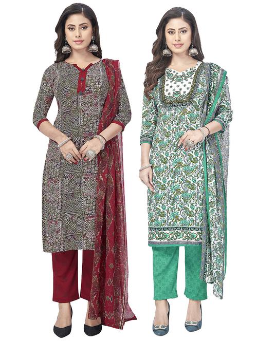 pack of 2 unstitched suit set - 20854748 - Very Small Image - 1