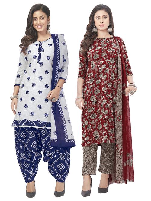 pack of 2 unstitched suit set - 20854812 - Very Small Image - 1