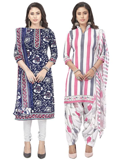 pack of 2 printed unstitched suit set - 20854839 - Very Small Image - 1