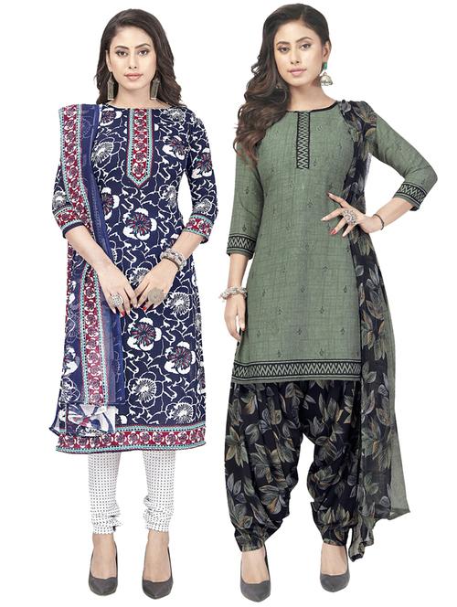 pack of 2 printed unstitched suit set - 20854849 - Very Small Image - 1