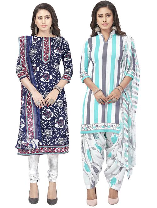 pack of 2 printed unstitched suit set - 20854852 - Very Small Image - 1