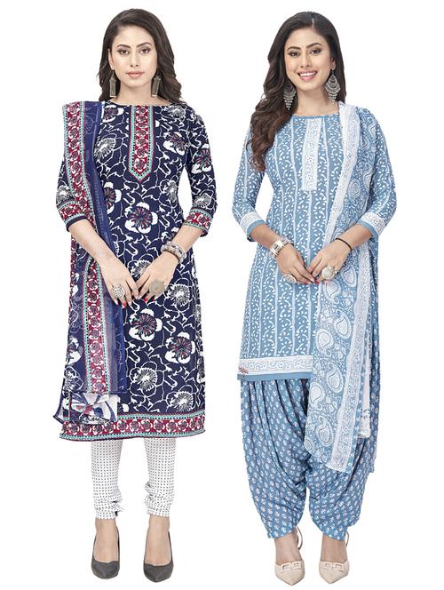 pack of 2 printed unstitched suit set - 20854858 - Very Small Image - 1
