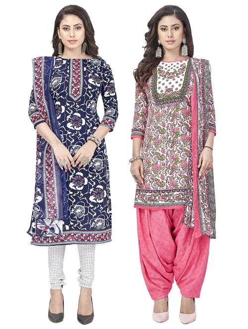 pack of 2 printed unstitched suit set - 20854860 - Very Small Image - 1