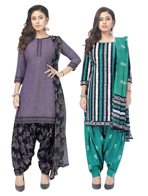 pack of 2 printed unstitched suit set - 20854918 - Very Small Image - 1