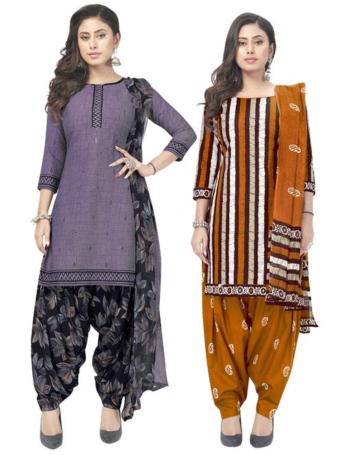pack of 2 printed unstitched suit set - 20854920 - Very Small Image - 1