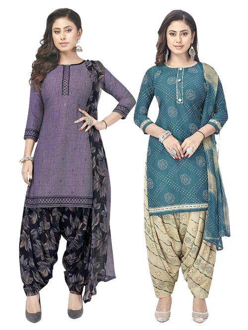 pack of 2 printed unstitched suit set - 20854961 - Very Small Image - 1
