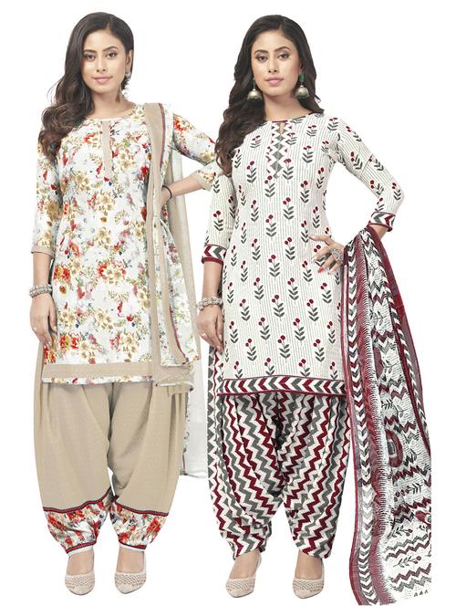 pack of 2 printed unstitched suit set - 20854987 - Very Small Image - 1