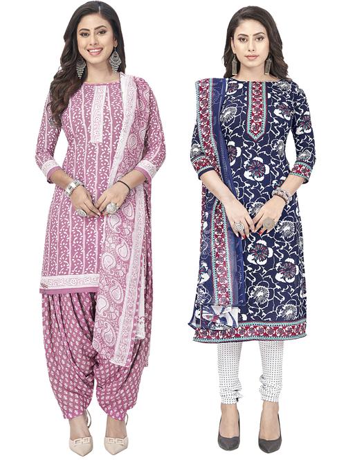 pack of 2 printed unstitched suit set - 20855013 - Very Small Image - 1