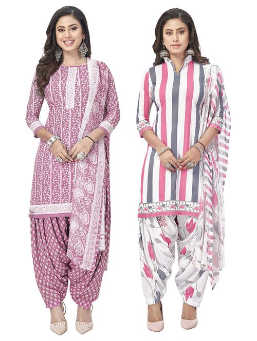 multi color pack of 2 unstitched suits - 20855021 - Very Small Image - 1