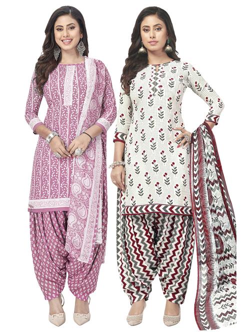 pack of 2 printed unstitched suit set - 20855026 - Very Small Image - 1