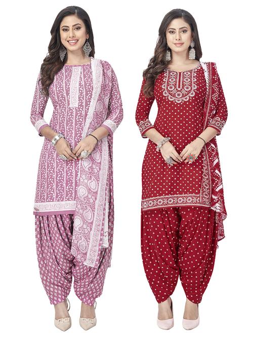 pack of 2 printed unstitched suit set - 20855031 - Very Small Image - 1