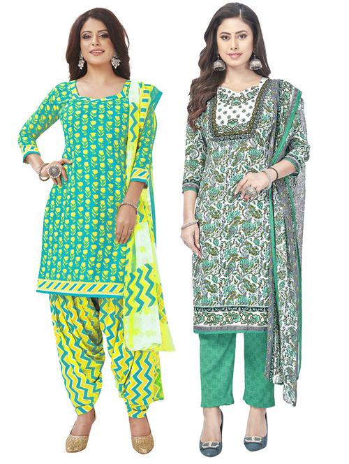 multi color pack of 2 unstitched suits - 20855055 - Very Small Image - 1