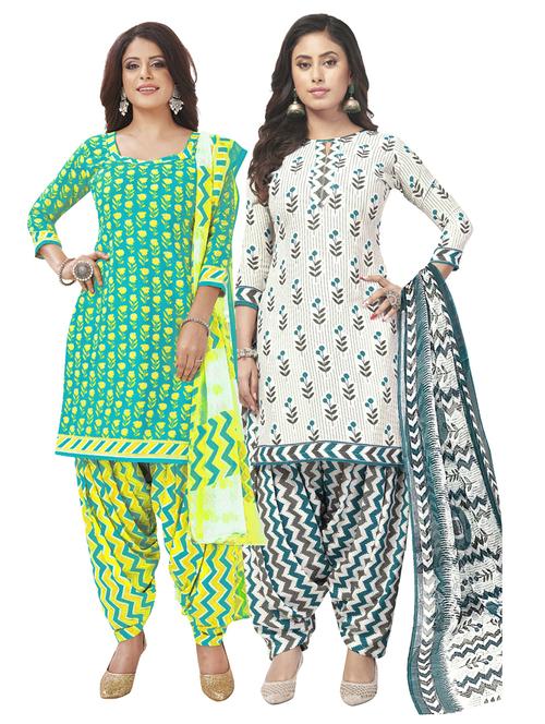 pack of 2 printed unstitched suit set - 20855060 - Very Small Image - 1
