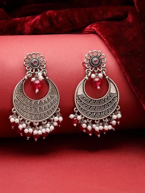 women silver plated chandballi earrings - 20855538 - Very Small Image - 1