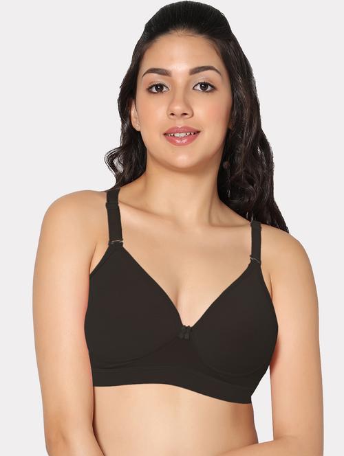 black cotton blend push up bra - 20857350 - Very Small Image - 1