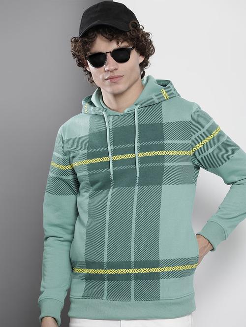 green fleece checks sweatshirt - 20858019 - Very Small Image - 1
