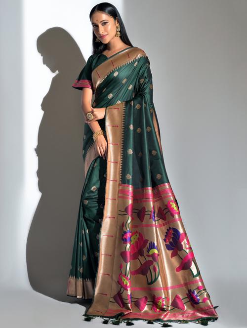 women self design paithani saree with blouse - 20858811 - Very Small Image - 1