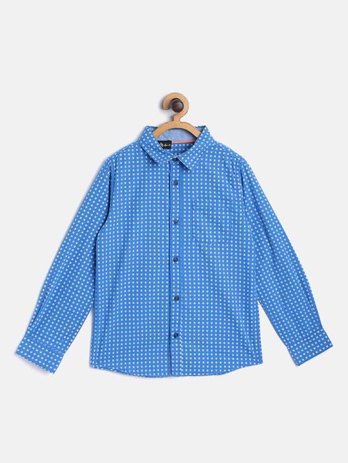 blue cotton blend shirt - 20858905 - Very Small Image - 1
