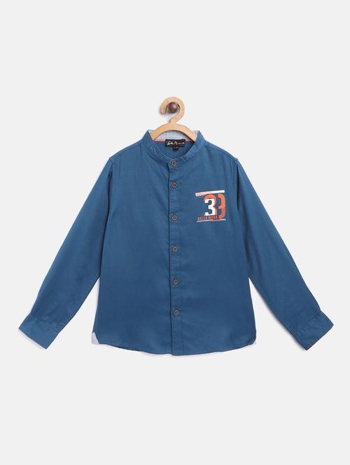 blue cotton blend shirt - 20858910 - Very Small Image - 1