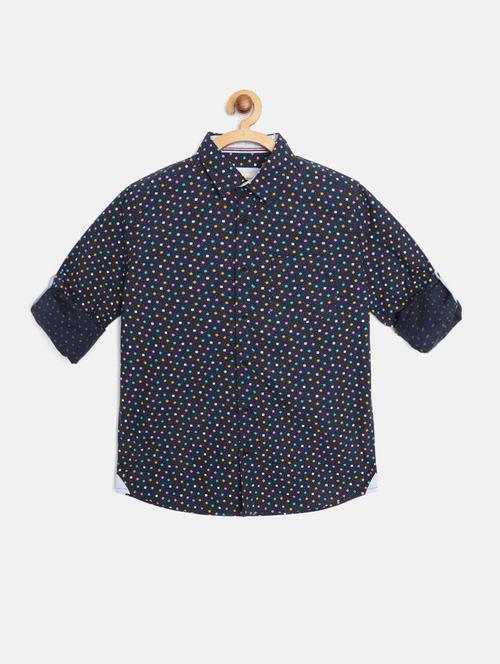 navy blue cotton blend shirt - 20858922 - Very Small Image - 1
