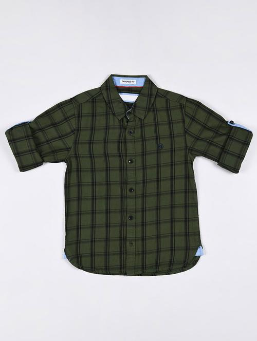 olive cotton shirt - 20858989 - Very Small Image - 1
