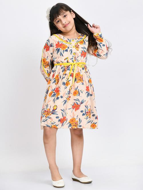 girls floral printed frock - 20859026 - Very Small Image - 1