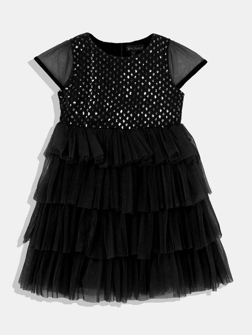 black polyester frock - 20859031 - Very Small Image - 1