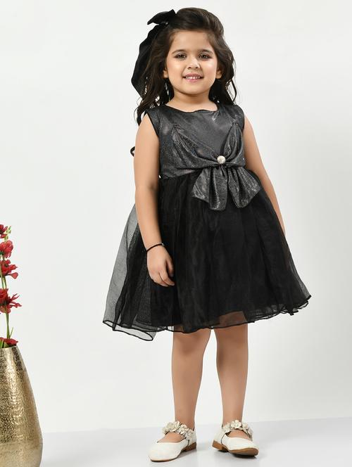 black self design detailed frock - 20859062 - Very Small Image - 1