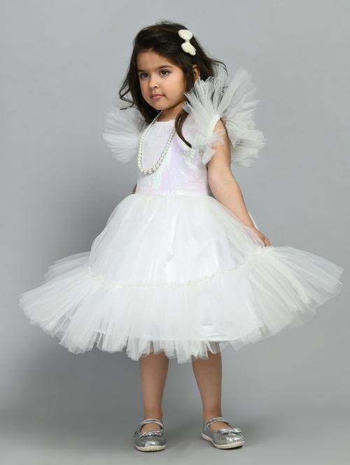 white sequin detailed tiered frock - 20859098 - Very Small Image - 1