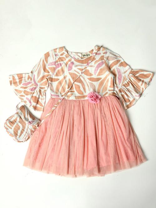 women pink round neck frock - 20859170 - Very Small Image - 1