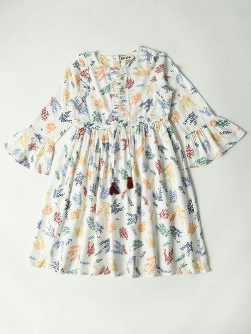 girls tropical print cotton frock - 20859205 - Very Small Image - 1