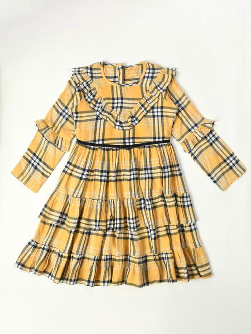 girls checkered cotton frock - 20859209 - Very Small Image - 1