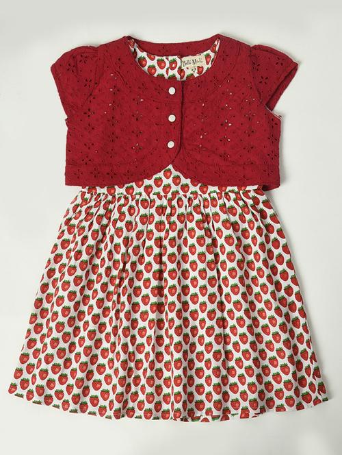 pink cotton blend frock - 20859216 - Very Small Image - 1