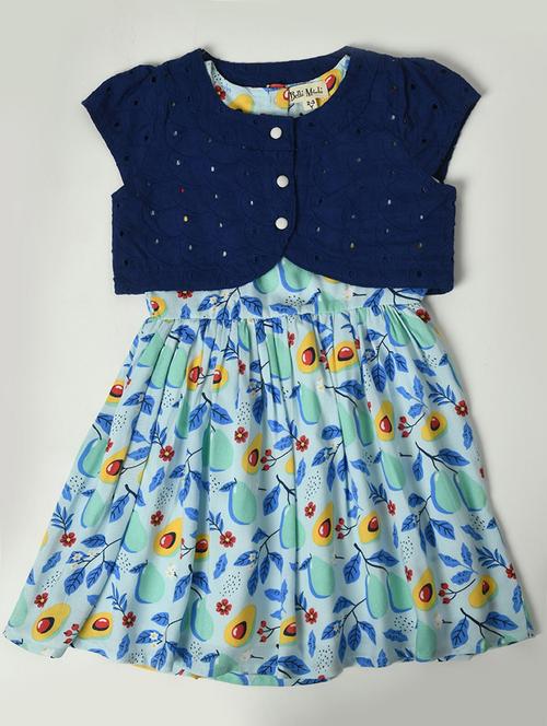 girls floral print cotton frock - 20859219 - Very Small Image - 1