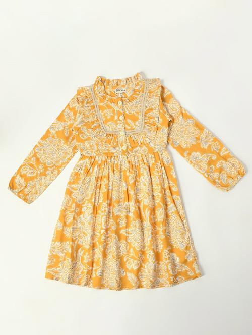 girls floral printed cotton frock - 20859260 - Very Small Image - 1