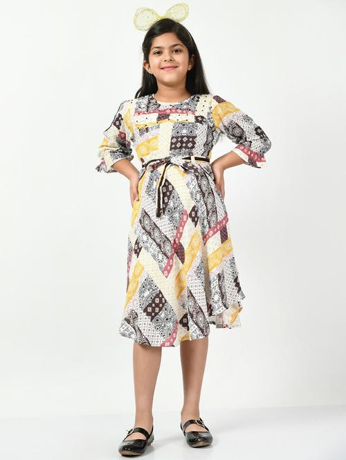 multi coloured printed detailed frock - 20859295 - Very Small Image - 1