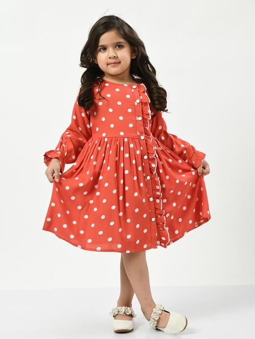 red cotton frock - 20859313 - Very Small Image - 1