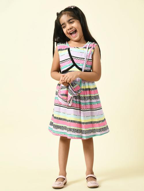 girls printed cotton frock - 20859336 - Very Small Image - 1