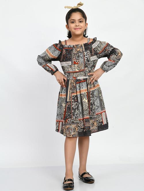 girls printed cotton frock - 20859397 - Very Small Image - 1