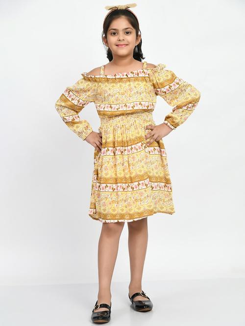 yellow cotton frock - 20859401 - Very Small Image - 1