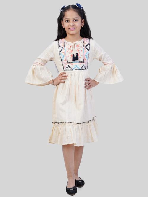 cream embroidered detailed frock - 20859456 - Very Small Image - 1