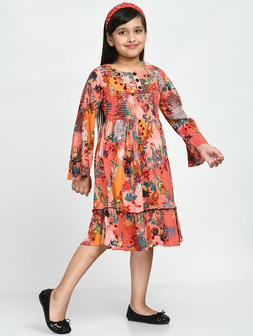 multi coloured printed detailed frock - 20859601 - Very Small Image - 1
