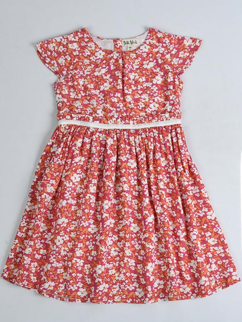 girls floral printed cotton frock - 20859672 - Very Small Image - 1