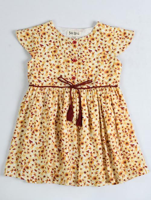 girls floral printed cotton frock - 20859694 - Very Small Image - 1