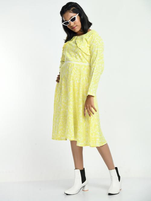 girls floral printed cotton frock - 20859750 - Very Small Image - 1