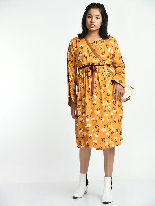 girls floral printed cotton frock - 20859758 - Very Small Image - 1